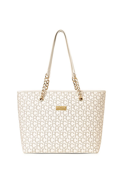 Pierre Cardin Beige Large Alphabet Women's Shoulder Bag 05Po22Y1546