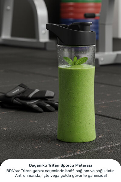 Sinbo SHB-7508 300W Smoothie Blender |Paslanmaz Çelik Bıçaklı, 570 ml Tritan Sporcu Matarası-Kırmızı