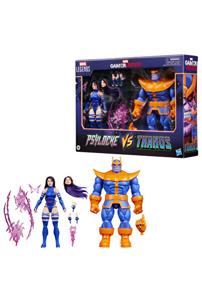 Hasbro Marvel Legends Gamerverse Psylocke vs Thanos (Retro Video Game) İkili Aksiyon Figür Seti