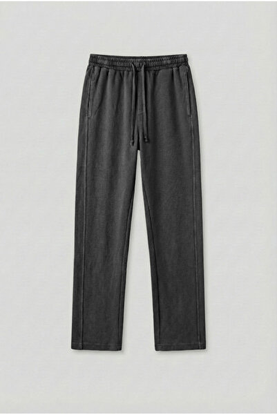 ablukaonline Ανδρική φόρμα πλυσίματος με ελαστική μέση κανονική εφαρμογή σκούρο γκρι