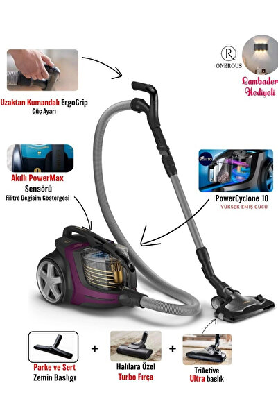 Philips Kumandalı Toz Torbasız Elektrikli Süpürge - Marathon Ultimate ile Yük...