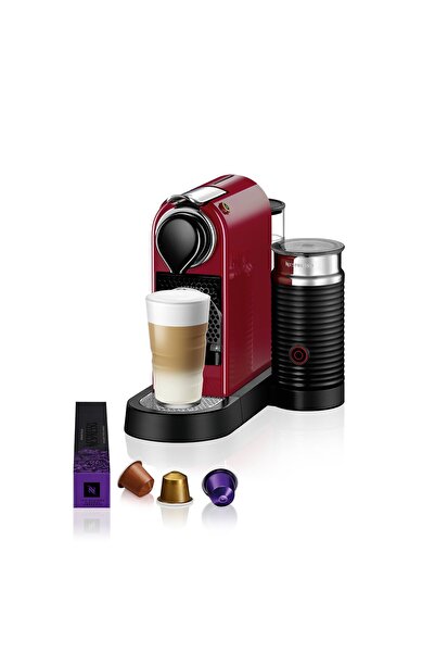 Nespresso نسبريسو سيتيز آند ملك C123 ماكينة تحضير القهوة و الإسبريسو بالكبسولات، 1 لتر، ضغط 19 بار، أحمر