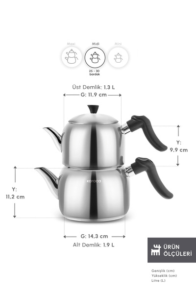 Karaca Nora Midi İndüksiyon Tabanlı Çaydanlık Takımı
