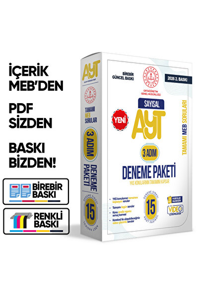 İnformal Yayınları 2026 3 Adım YKS-AYT Sayısal MEBİ Özgün Sorular 15li Deneme...