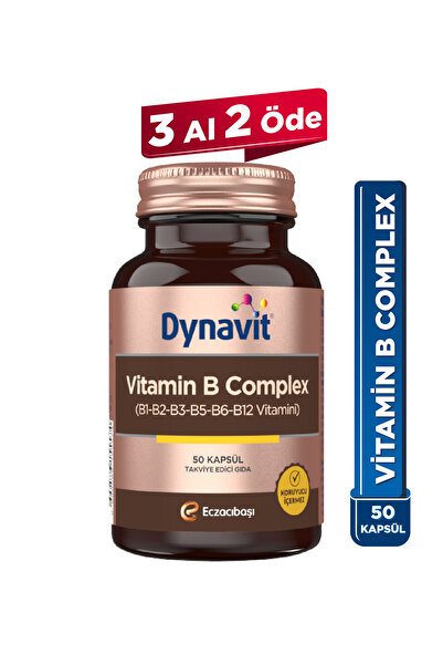Dynavit Vitamin B Complex 50 Kapsül - Enerji - B Kompleks (B1, B2, B3, B5, B6, B12 Vitaminleri)