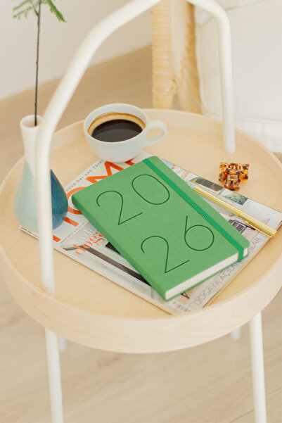 Matt Notebook 2026 Έτος 13x21 cm Ημερήσια Ατζέντα Πράσινη