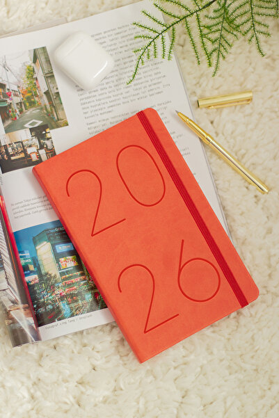 Matt Notebook 2026 Year 13X21 cm Daily Agenda Orange