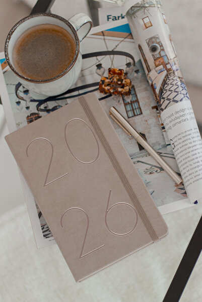 Matt Notebook 2026 Έτος 13x21 cm Ημερολόγιο Μπεζ