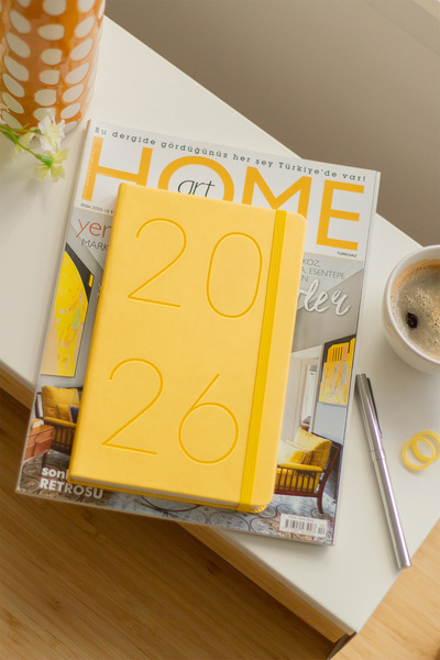 Matt Notebook 2026 Year 13X21 cm Daily Agenda Yellow