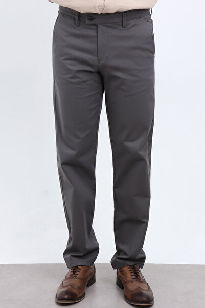 Trendyol Collection Γκρι ανδρικό παντελόνι από υφασμάτινο υλικό Gabardine TMNAW26PL00026