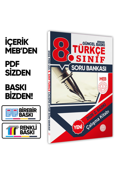 Karakutu Yayınları 2026 8.Sınıf LGS Türkçe MEB Çalışma Kitabı Soru Bankası (R...