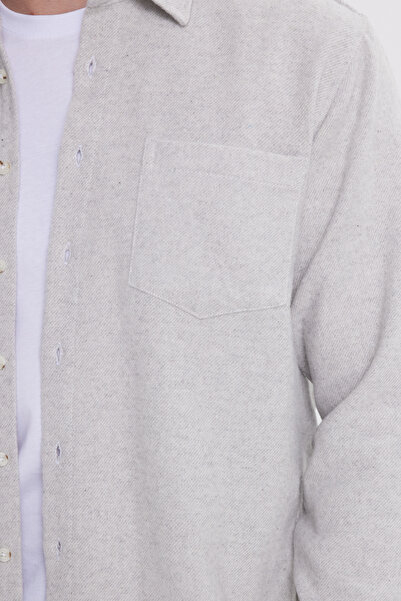 Tudors Men's Regular Fit Classic Cut Straight Pocket Dark Gray Lumberjack Shirt