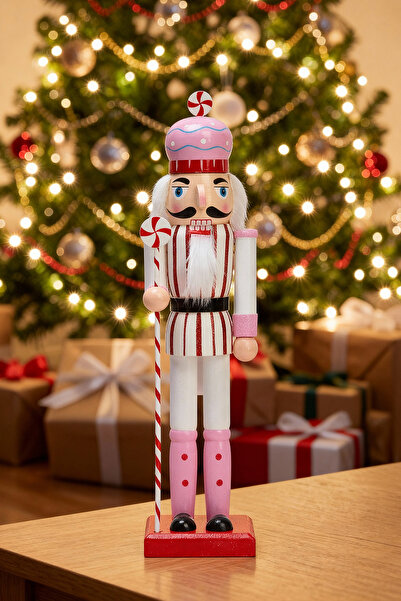 TRENDYOLMİLLA HOME تمثال زخرفي لرأس السنة الجديدة مع شكل جندي رصاصي 38 سم TPHAW26DO00002