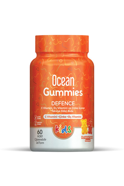 Ocean Smart Gummies Defence C Vitamini , D3 Vitamini Ve Çinko Içeren Takviye Edici Gıda 60 Jel Tablet