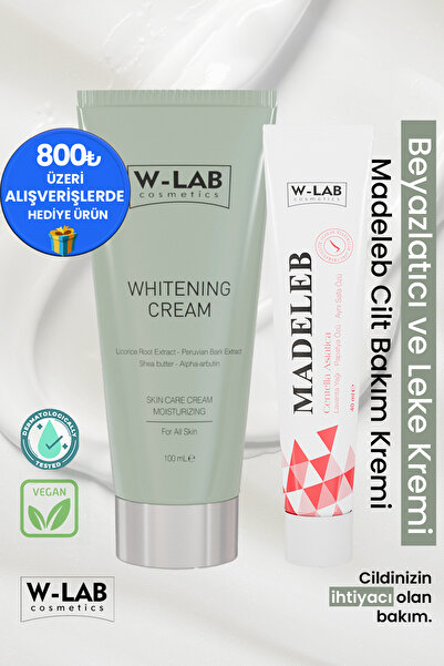 W-Lab Kozmetik Madeleb Cilt Bakım Kremi 40 ml ve Beyazlatıcı Krem 100 ml Set