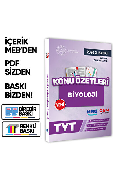 Karakutu Yayınları 2026 YKS-TYT MEBİ-OGM Biyoloji Pratik Konu Özet Kitabı REN...