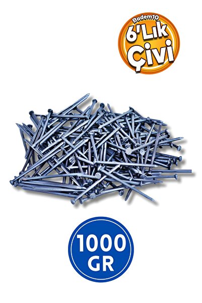 Badem10 1 Kg Genel Amaçlı 6'lık Çivi İnşaat Kalıp Ahşap Sunta Duvar Çivisi