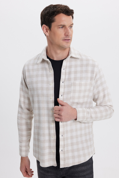 Tudors Men's regular fit classic cut large checkered chest pocket lumberjack shirt