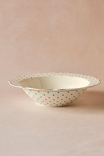 Karaca New Romantic Puantiyeli Bol Kase 25 Cm Yeşil