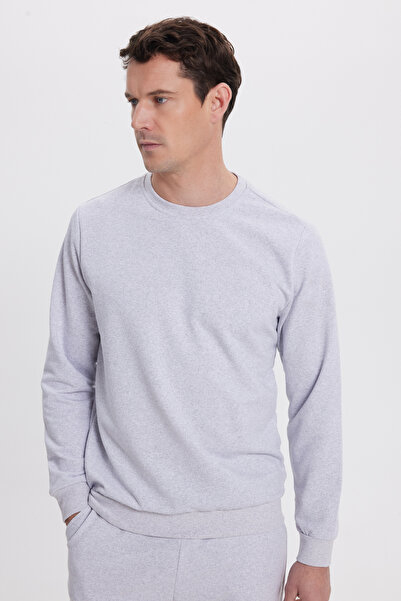 Tudors Ανδρικό σετ αθλητικής φόρμας από βαμβακερό 2 νήματα με μαλακή υφή με λαιμόκοψη γκρι