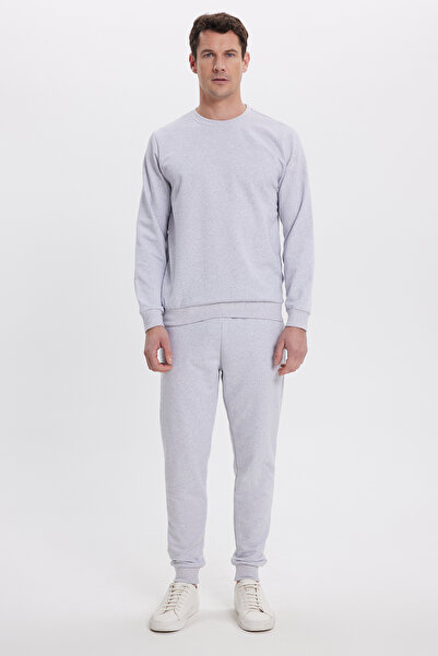 Tudors Ανδρικό σετ αθλητικής φόρμας από βαμβακερό 2 νήματα με μαλακή υφή με λαιμόκοψη γκρι