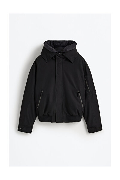 LEFTIES Man Padded Bomber Jacket with Hood and Patch Pockets