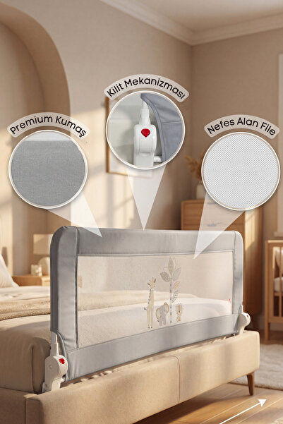 Kiwi Baby Safety Bed Barrier – Folding Children's Sleeping Bed Guardrail, Anti-Fall – 180X65Cm