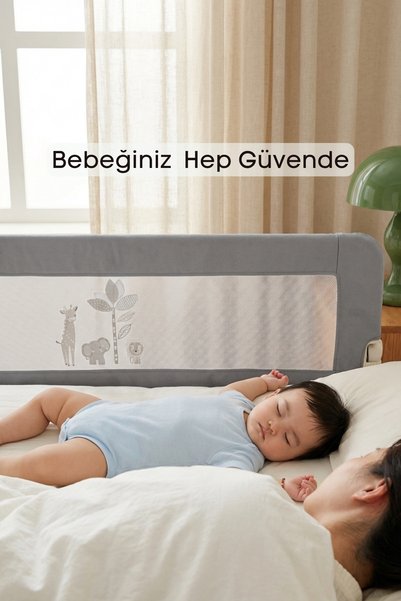 Kiwi BedGuard Çocuk Yatak Koruyucu Bariyeri, Yatak Korkuluğu 180 cm