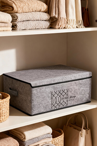 TRENDYOLMİLLA HOME Mehrzweck-Aufbewahrungsbox/Schrank-Organizer mit grauem Filzdeckel TPHAW26DI00001