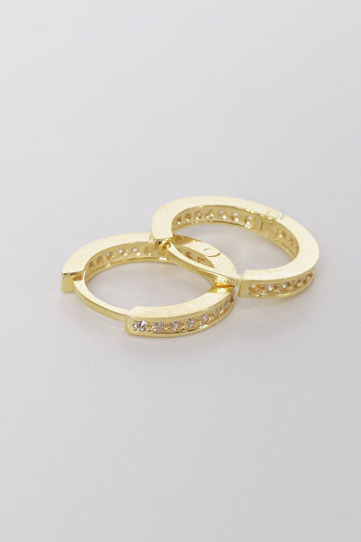 Söğütlü Silver Gümüş Altın Yaldızlı 14 Mm Yeni Tamtur Halka Küpe Sgtl10882gold