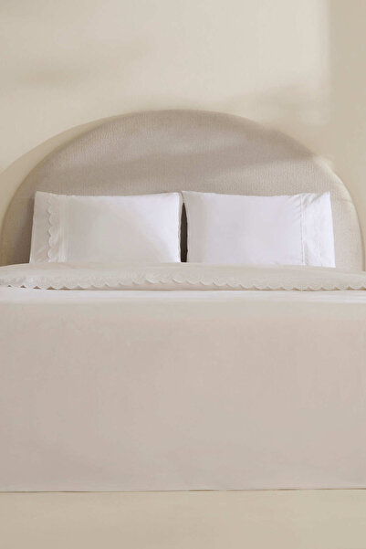 Karaca Home Ovelin Двоспальний комплект постільної білизни Білий