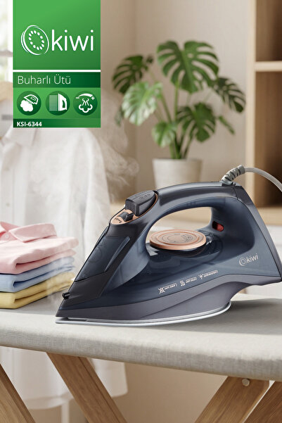 Kiwi KSI-6344 Buharlı Ütü | 2200 Watt, Seramik Taban, 90g Şok Buhar, 220ml Su Haznesi