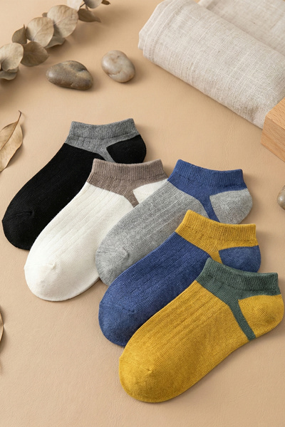 BGK 31-34 размер детски къси чорапи до глезена - 5 чифта цветни летни чорапи