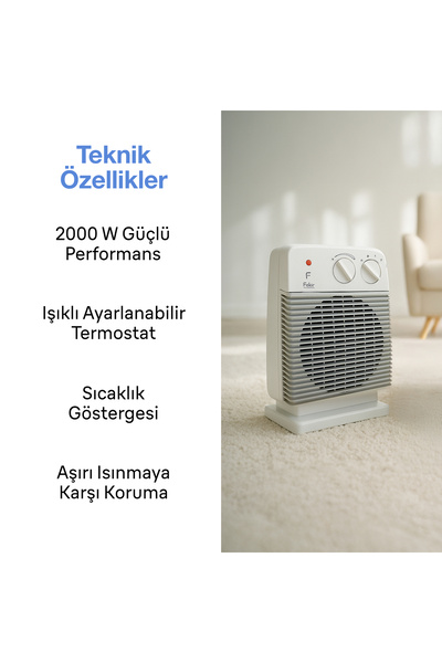 Fakir Hobby S Fanlı Isıtıcı Açık Gri