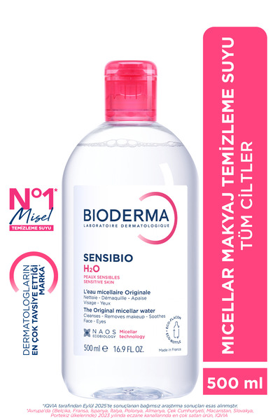 Bioderma Sensibio H2O Hassas ve Normal Ciltler için Micellar Makyaj Temizleme Suyu 500 ml
