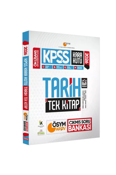 Karakutu Yayınları 2026 KPSS Önlisans/Ortaöğretim Kara Kutu Tarih TEK KİTAP Ö...