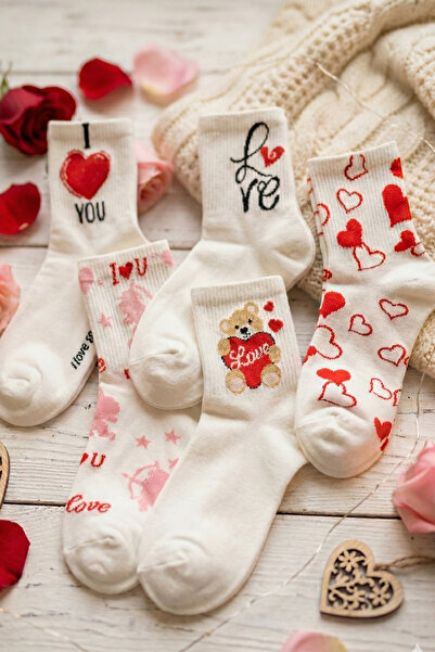 BGK 5 pár női Love Bear mintás zokni