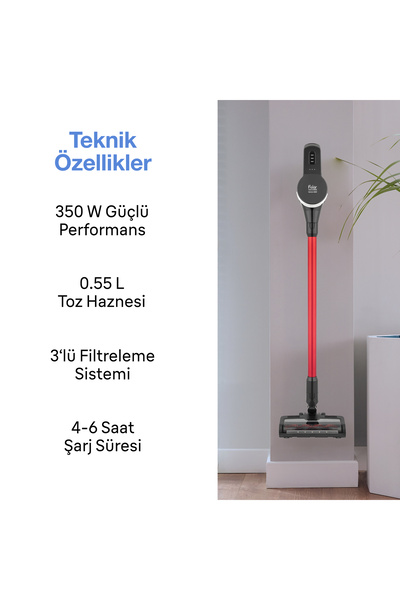 Fakir Inovator 6157 Kablosuz Süpürge 350W BLDC Motor 3 Kademe 60 dk LED Başlıklı Süpürge