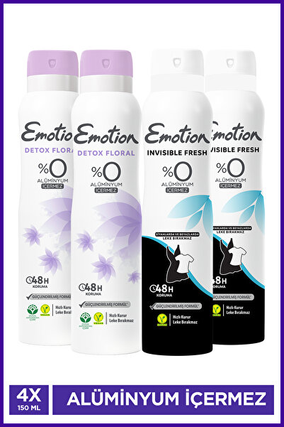 Emotion Invisible Fresh & Detox Floral Kadın Alüminyumsuz Vegan Deodorant Set...