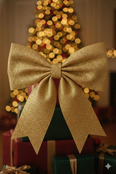 AMALFİ Χρυσή Πόρτα Επιτραπέζια Στολίδι Δέντρο Ασημί Eva Φιόγκος Διακόσμηση Χριστουγεννιάτικο Στολίδι 25 Χ 25εκ