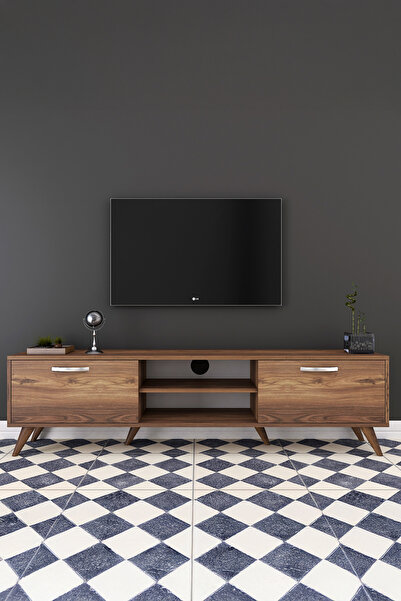 Rani Mobilya Rani A9 Tv Ünitesi Modern Ayaklı Tv Sehpası 180 Cm Minyatür Ceviz