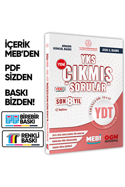 Karakutu Yayınları 2026 YKS-YDT MEBİ İngilizce Yeni Nesil Çıkmış Soru Bankası...