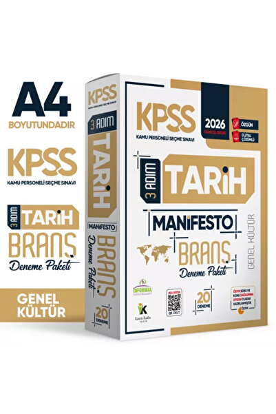 İnformal Yayınları 2026 KPSS Önlisans-Ortaöğretim 3 Adım Tarih Manifesto 20li...