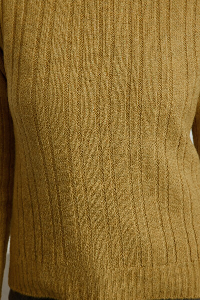 Trendyol Collection Green Soft Textured Stand Collar Knitwear Sweater Tedaw25Kz00041