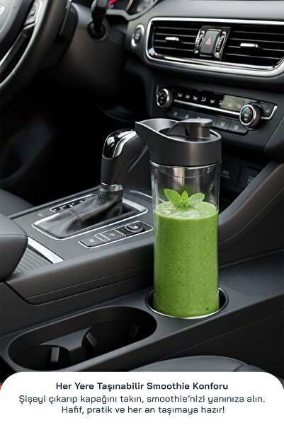 Sinbo SHB-7508 300W Smoothie Blender |Paslanmaz Çelik Bıçaklı, 570 ml Tritan Sporcu Matarası-Kırmızı