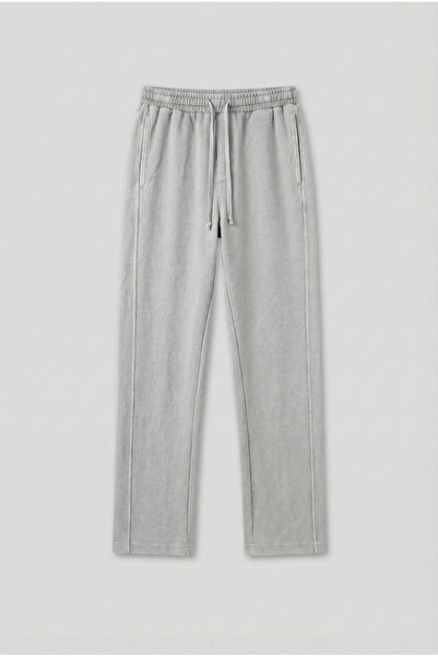 ablukaonline Ανδρική φόρμα πλυσίματος με ελαστική μέση κανονική εφαρμογή ανοιχτό γκρι