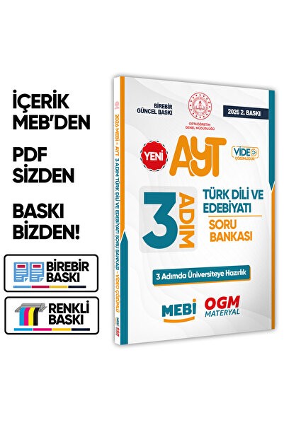 Karakutu Yayınları 2026 AYT MEBİ-OGM 3 ADIM Türk Dili Edebiyatı Soru Bankası ...