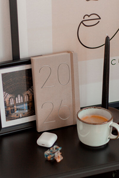 Matt Notebook 2026 Έτος 13x21 cm Ημερολόγιο Μπεζ