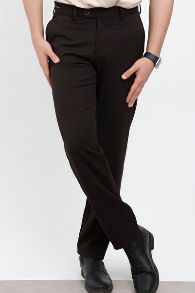 Trendyol Collection Καφέ ανδρικό υφαντό παντελόνι TMNAW26PL00030
