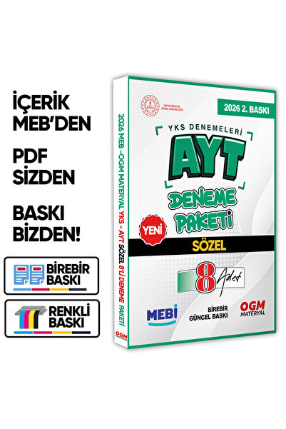 Karakutu Yayınları 2026 YKS-AYT MEBİ ONLİNE Güncel SÖZEL 8li Seri Deneme Fasi...